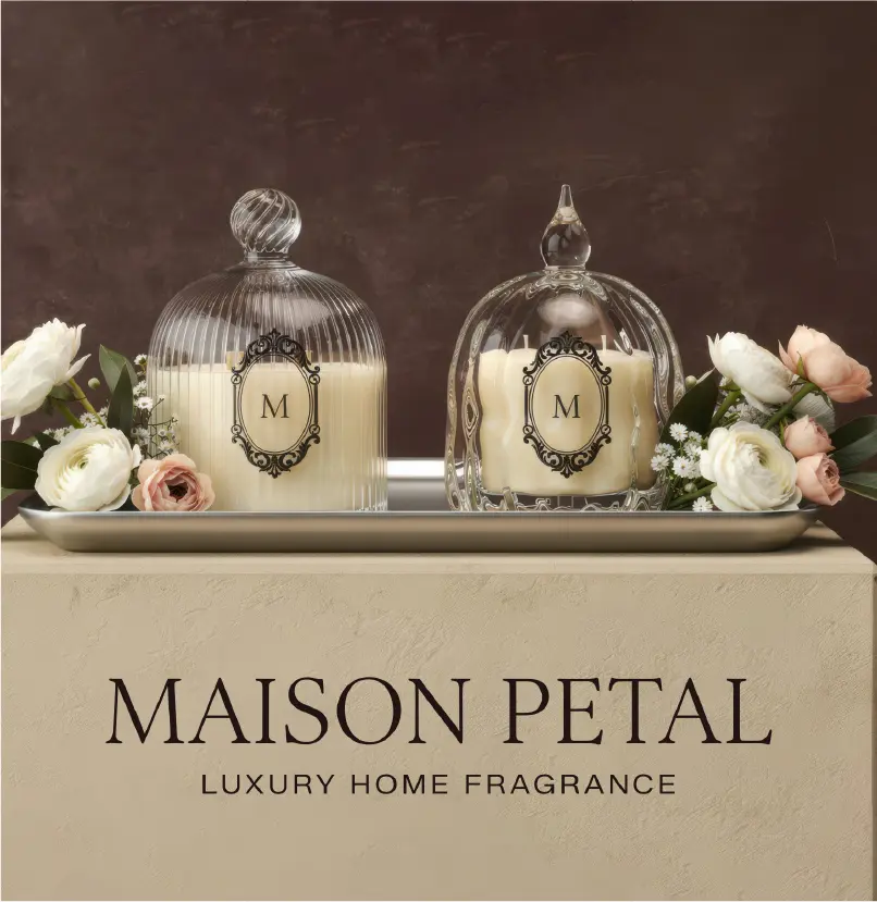 Brand identity and website design for Maison Petal luxury home fragrance brand