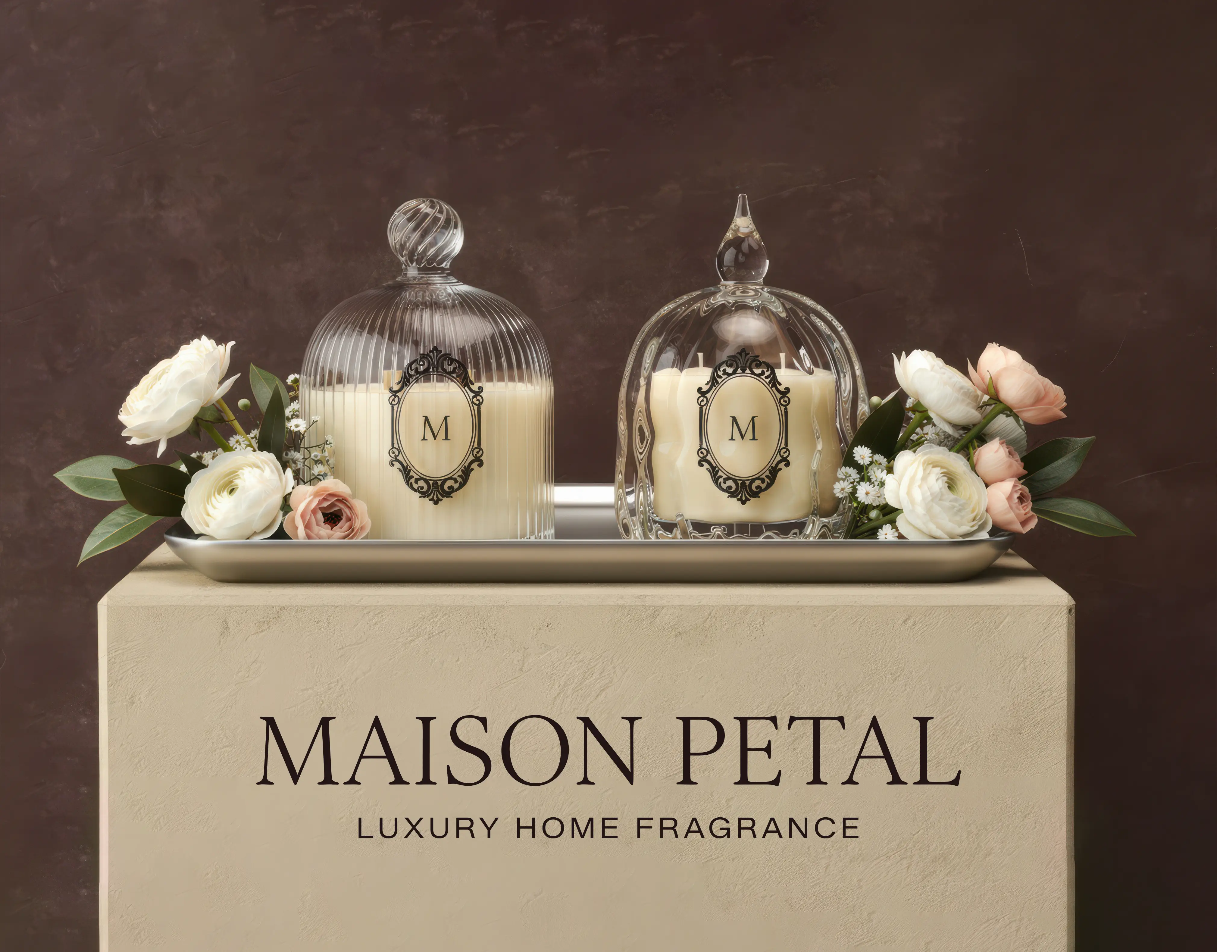 Brand identity and website design for Maison Petal luxury home fragrance brand